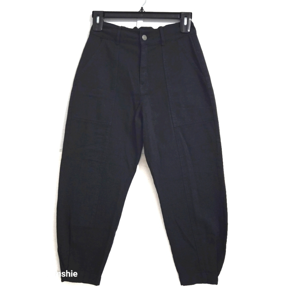 Garage Black Cropped Cargo Pants